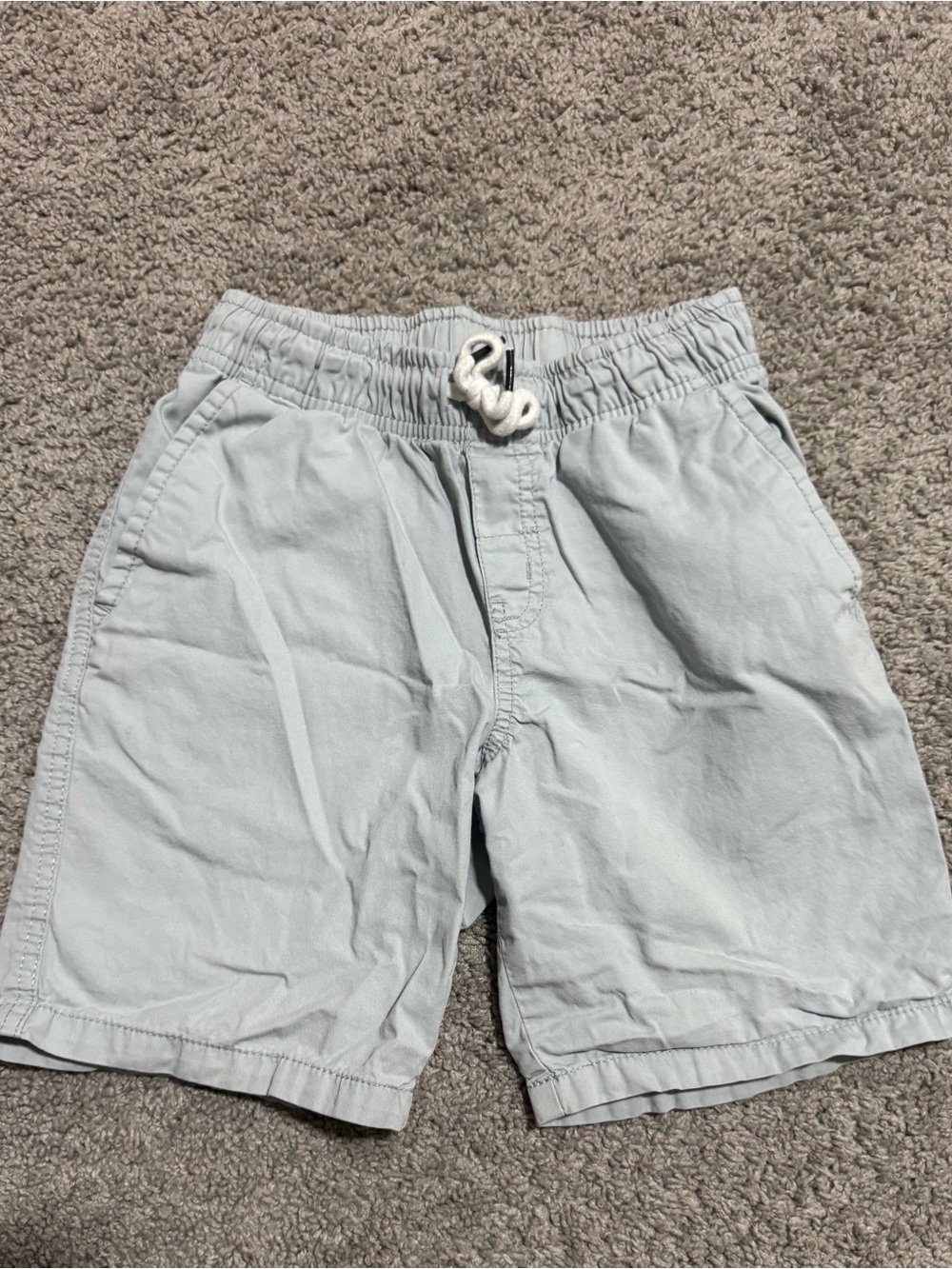 Cat & Jack Boys Pull-On Drawstring Chino Shorts Light Blue Gray Size S (6/7)
